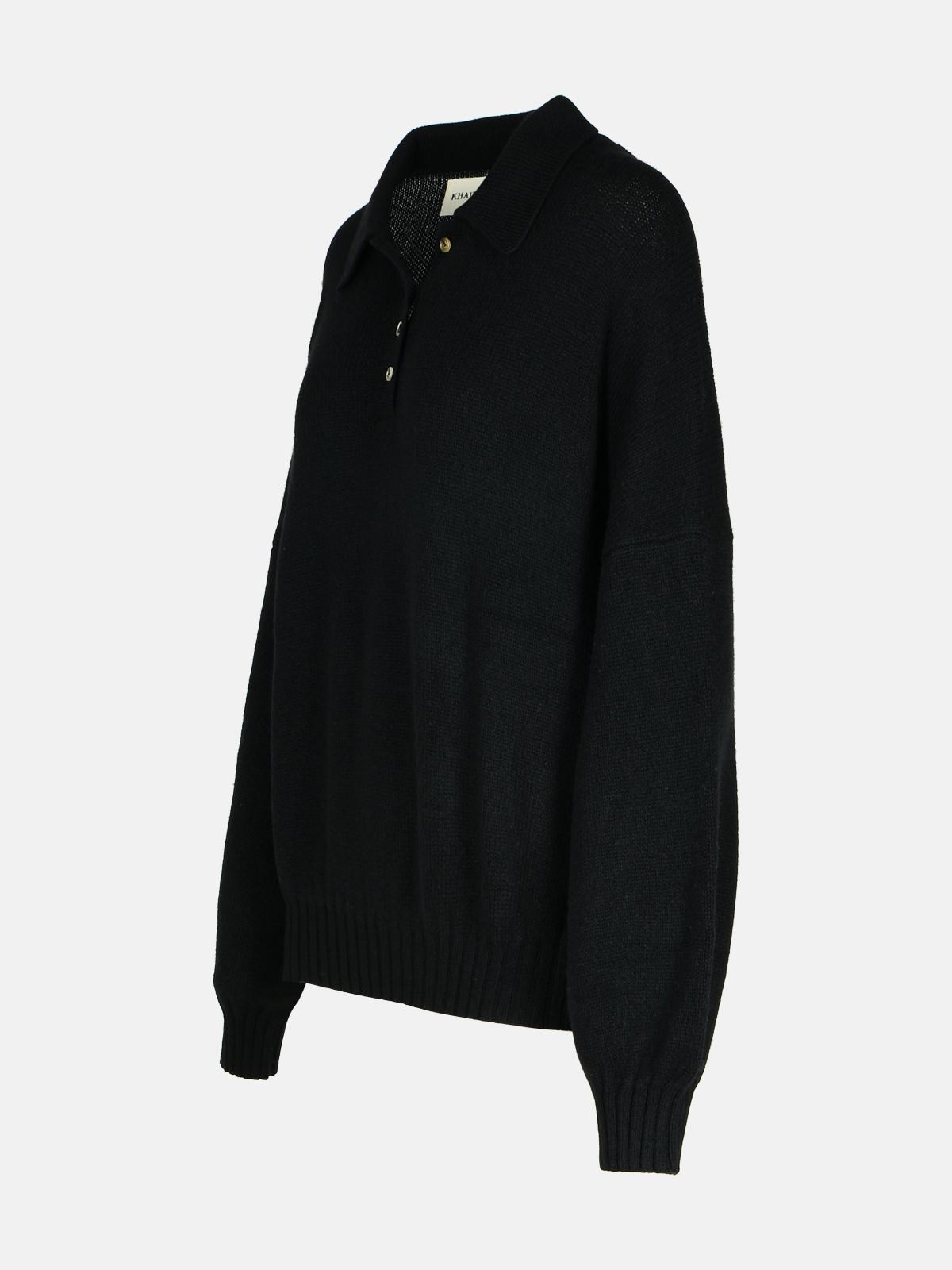 'RENE' BLACK CASHMERE BLEND SWEATER - 2