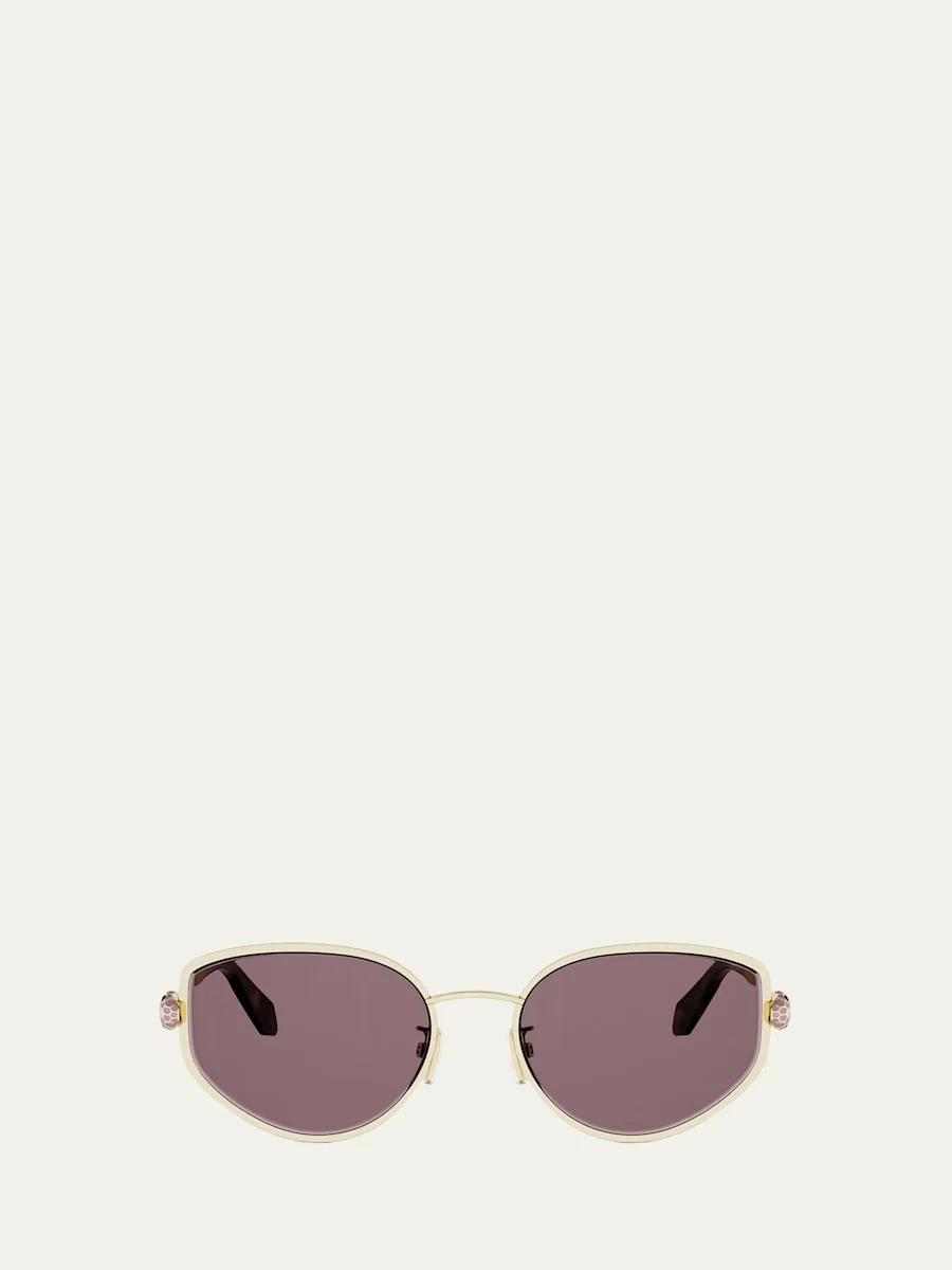 Serpenti Forever 55mm Metal Oval Sunglasses - 1