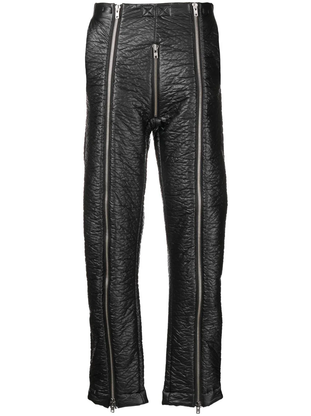 zip-up straight-leg trousers - 1