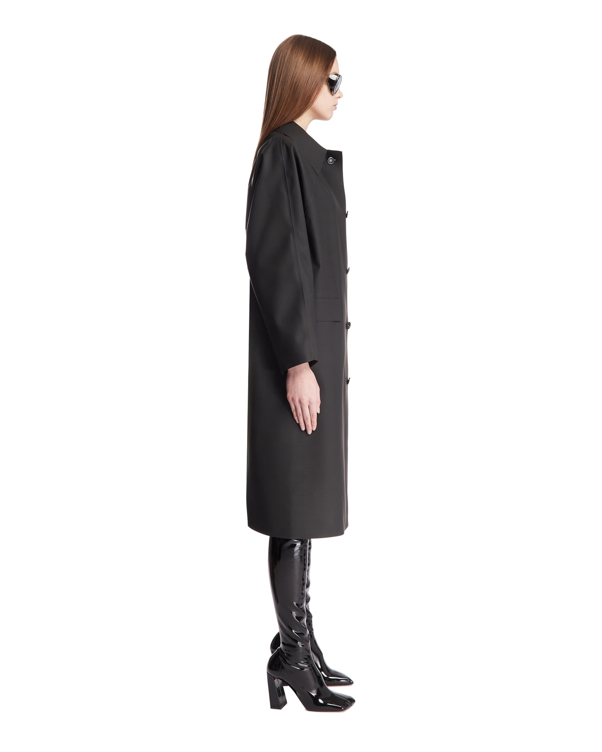 Black Coat with Classic Collar - 5