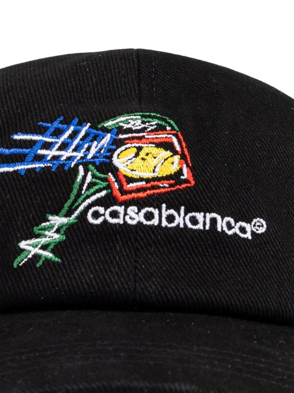logo-embroidered cotton cap - 3
