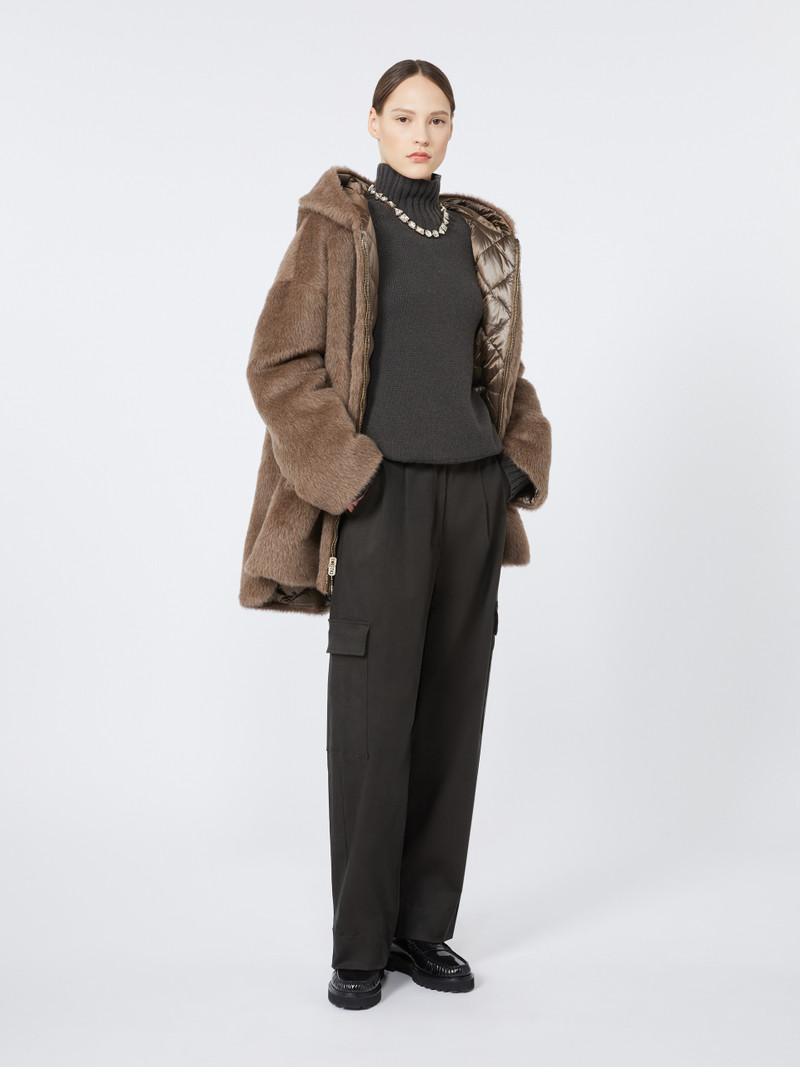 Max Mara SPACEFE Reversible padded mini jacket in faux fur and water-repellent fabric outlook