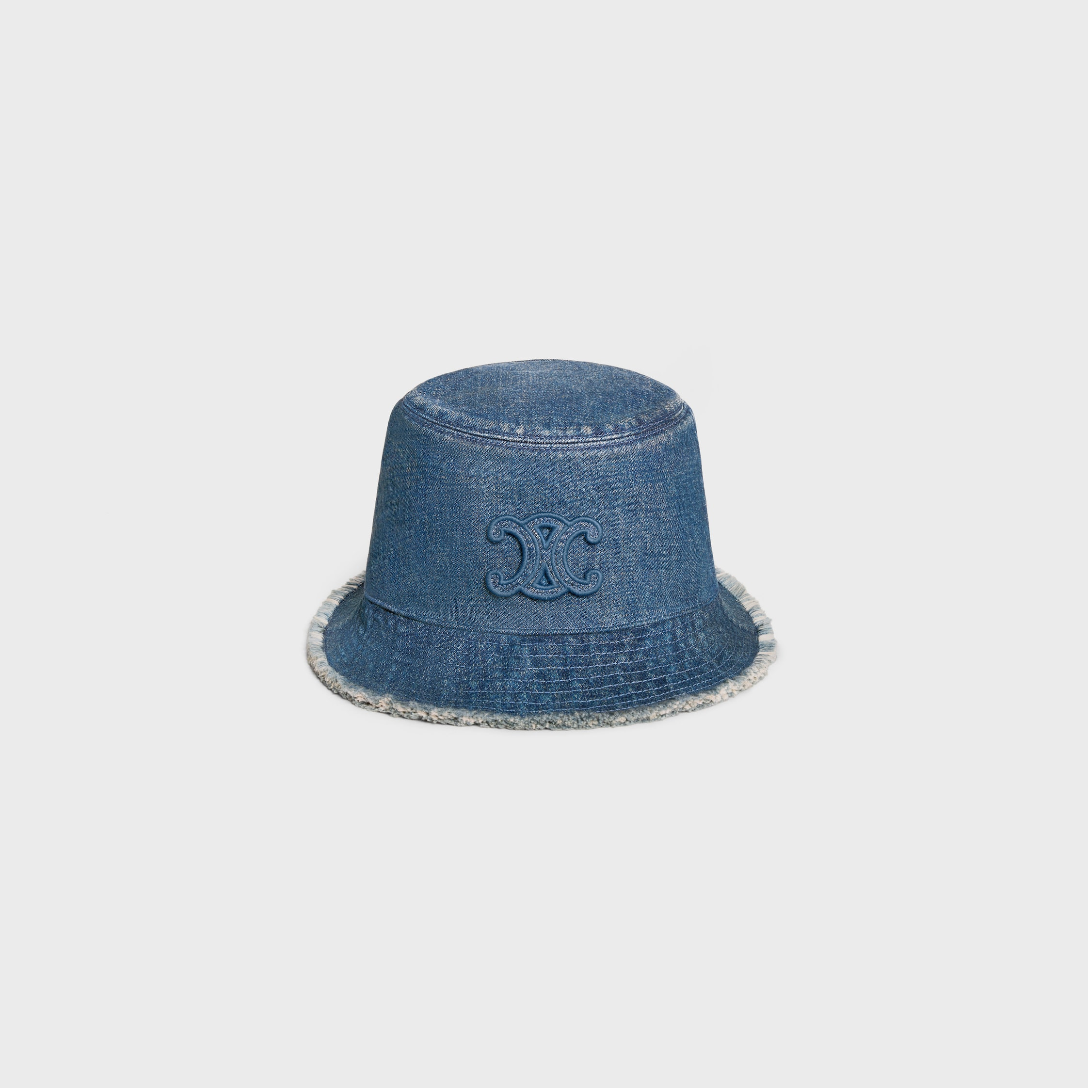 triomphe bucket hat in dark union wash denim - 1
