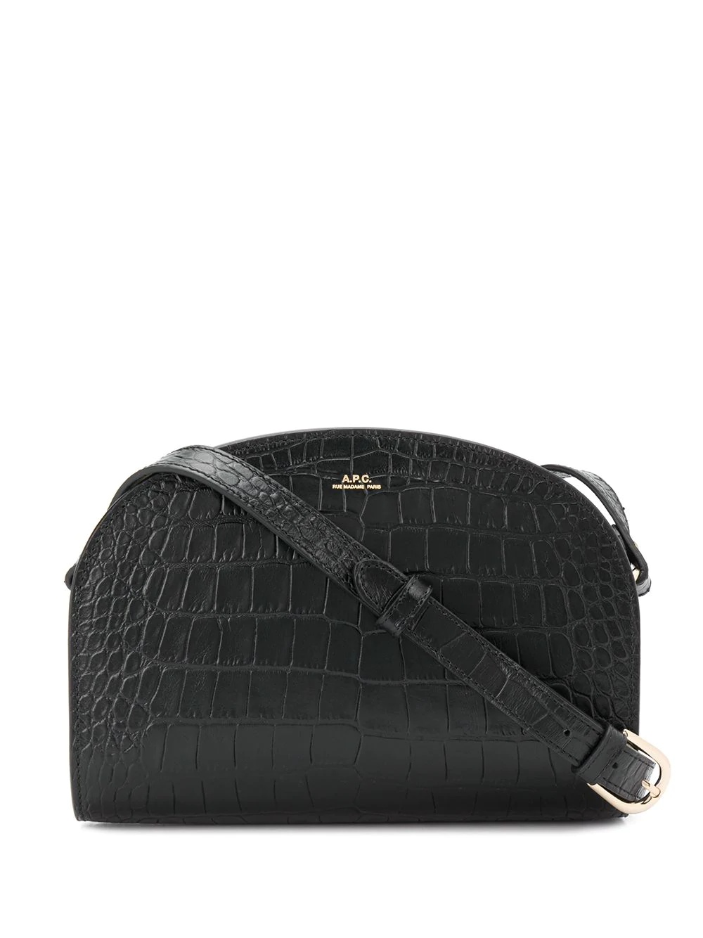 crocodile embossed shoulder bag - 1