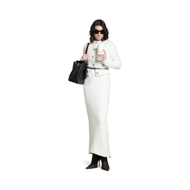 BALENCIAGA Women's Cropped Cardigan in White outlook