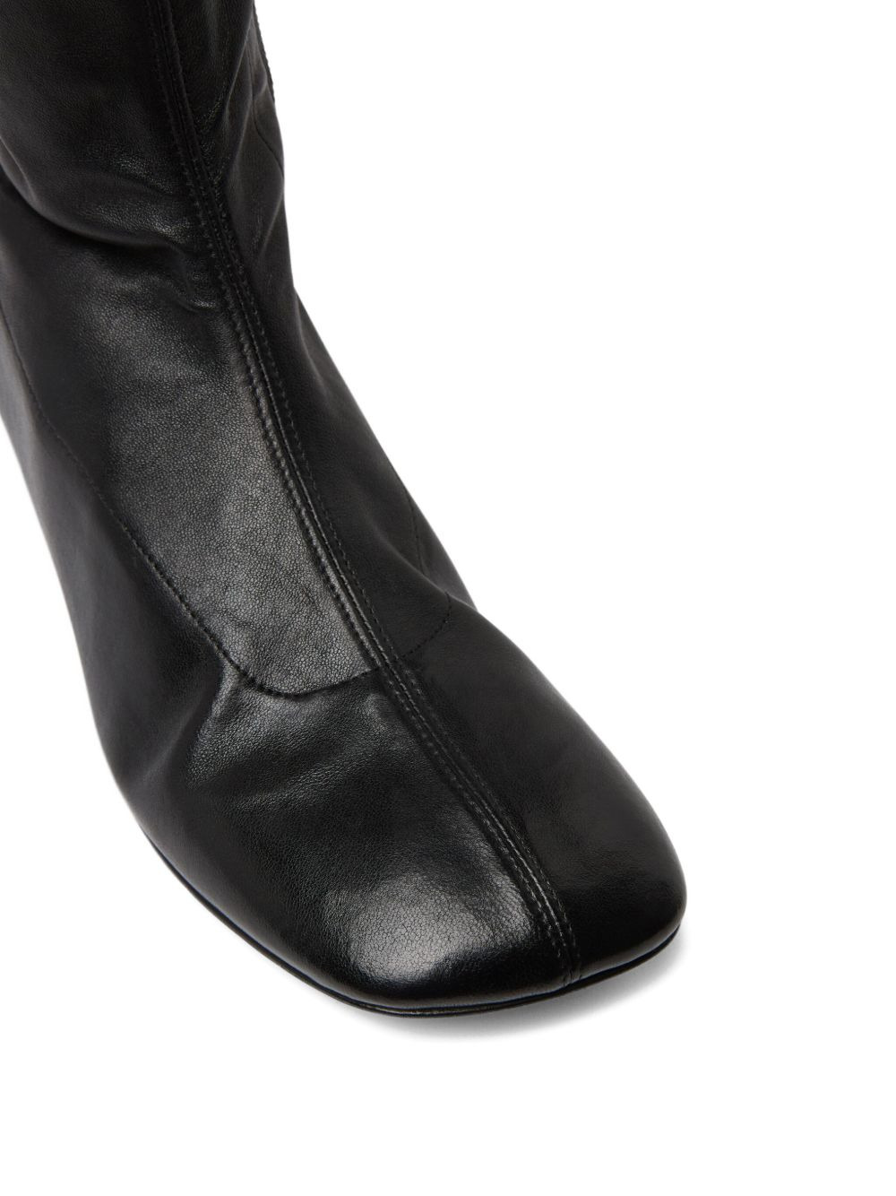 leather kitten-heel boots - 4