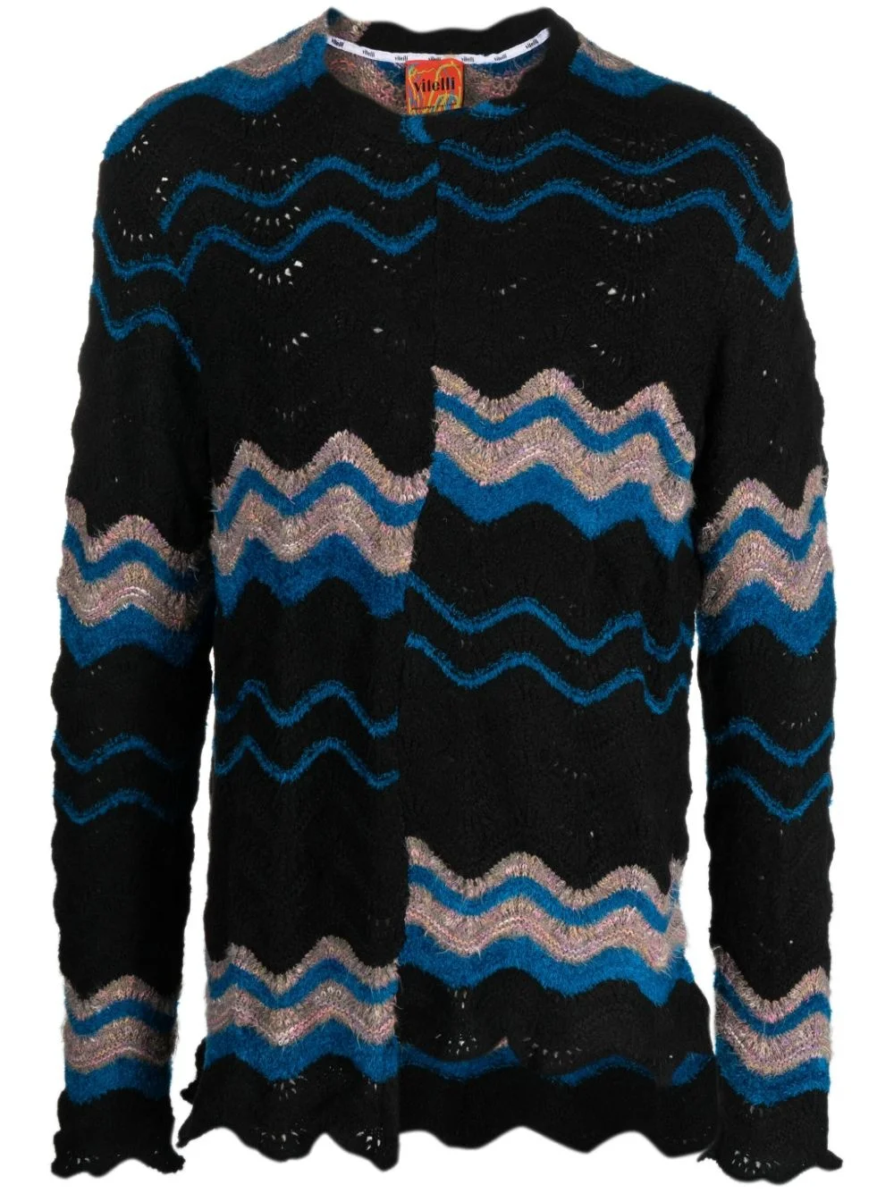 zigzag-print crew-neck jumper - 1