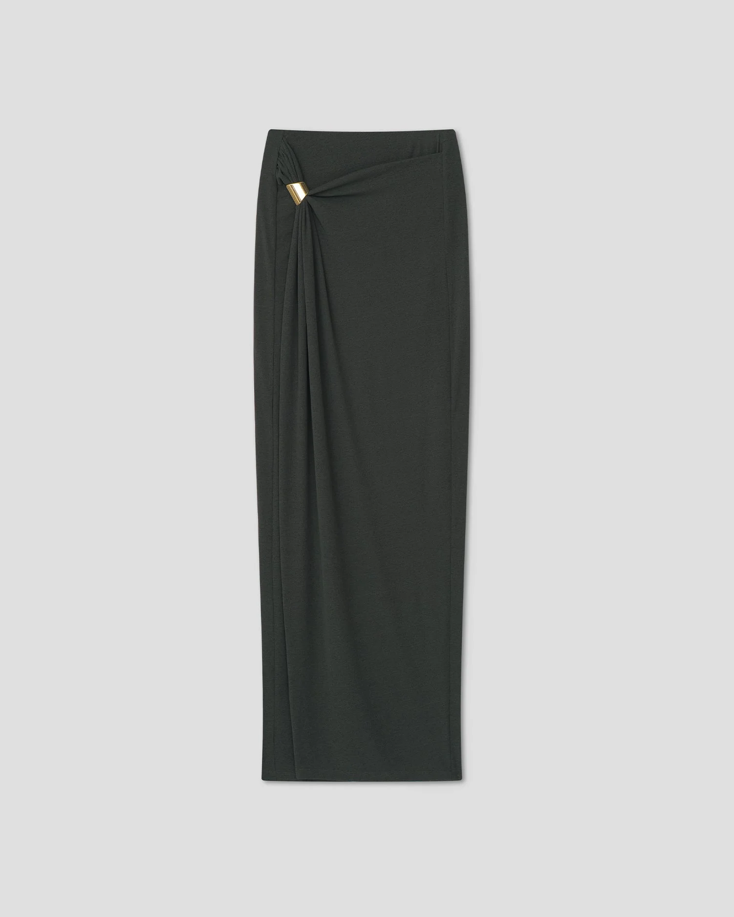 Mesh Jersey Draped Long Skirt - 1