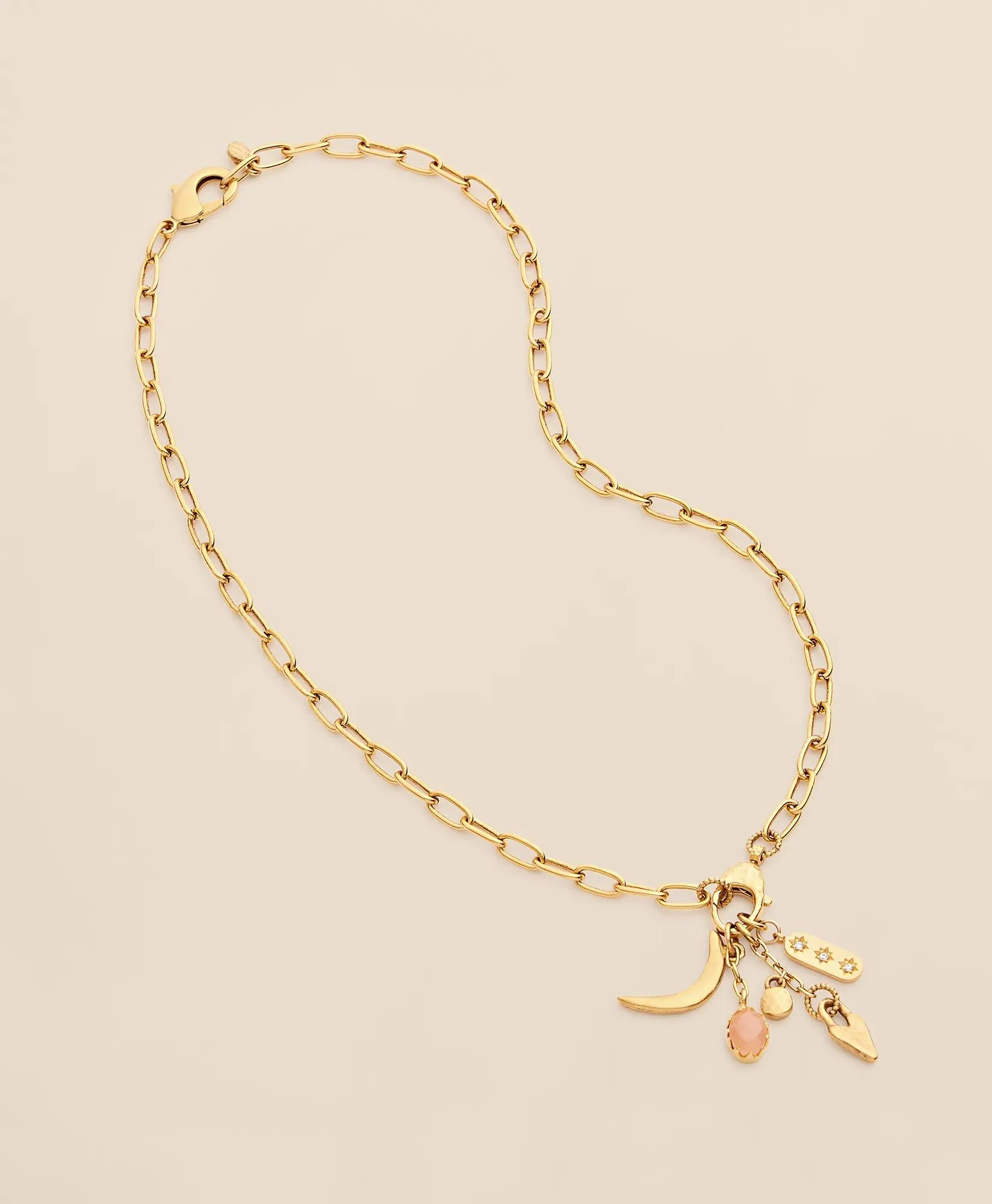 Loni Paul Cubic Zirconia & Moonstone Necklace in 14K Plated Gold - 1