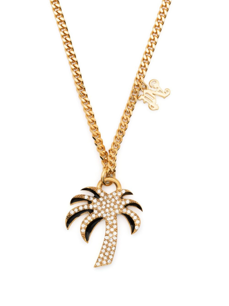 Palm rhinestone-embellished chain necklace 1