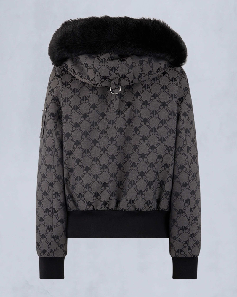 DEBBIE MONOGRAM SHEARLING BOMBER JACKET 6