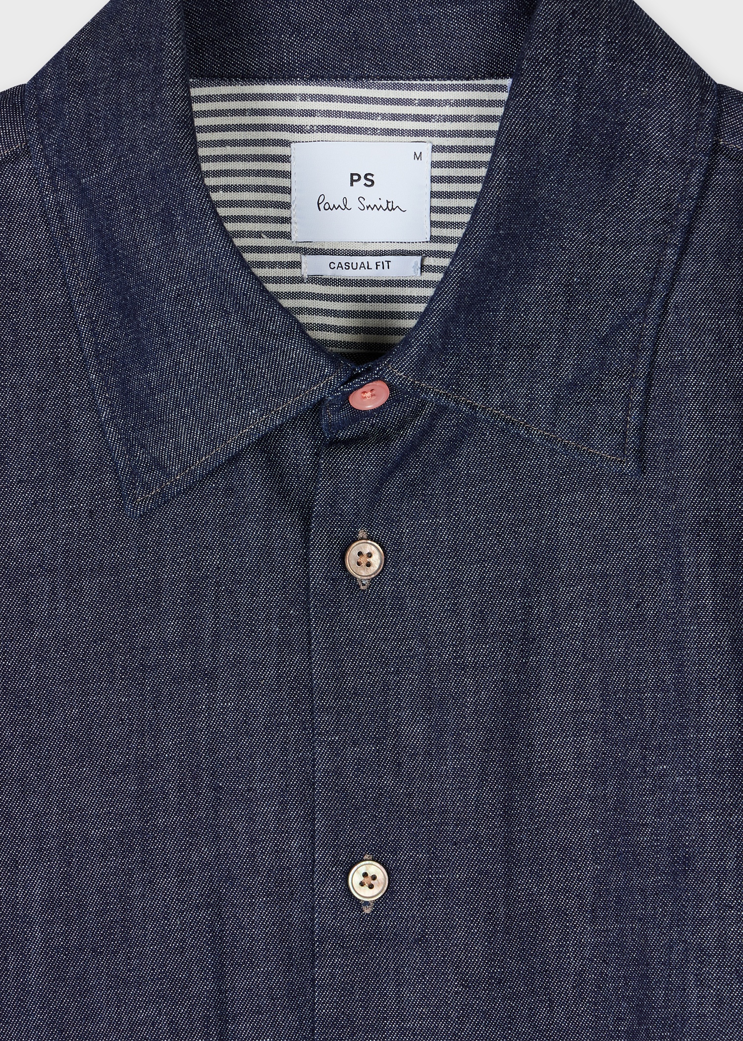 Indigo Rinse Denim Short-Sleeve Shirt With Gradient Fade - 2