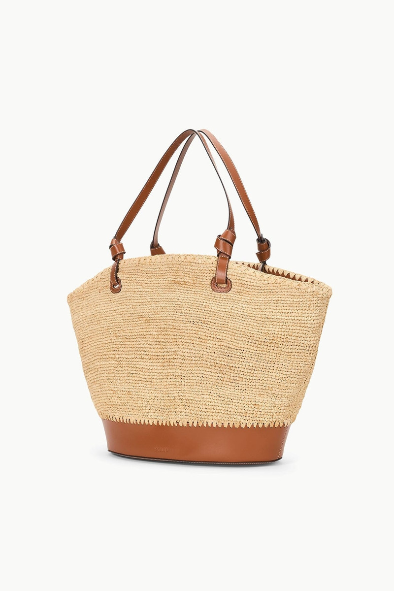 STAUD SQUILLO RAFFIA TOTE NATURAL TAN 5
