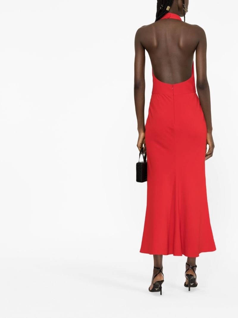 halterneck open-back maxi dress - 4