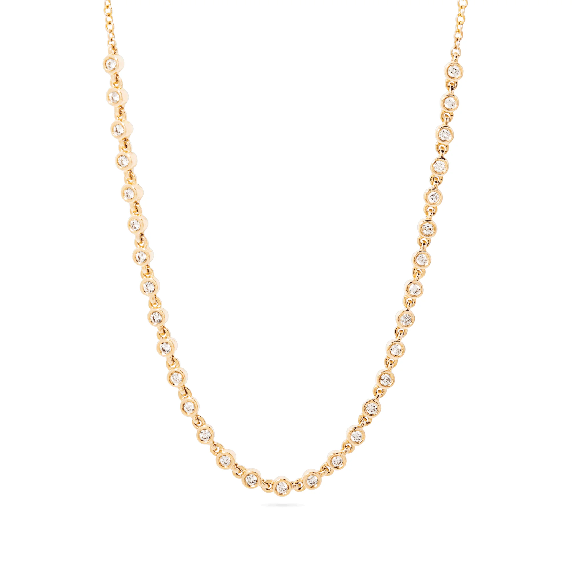 Teeny Diamond Rally Tennis Necklace - 1