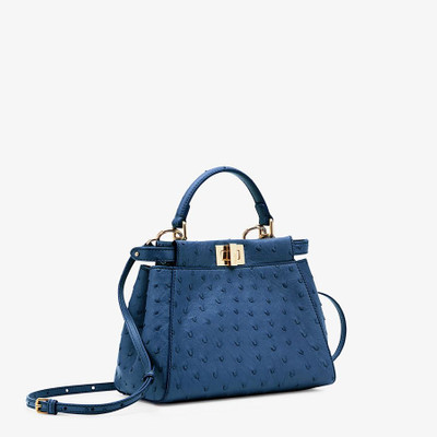 FENDI Blue ostrich leather bag outlook