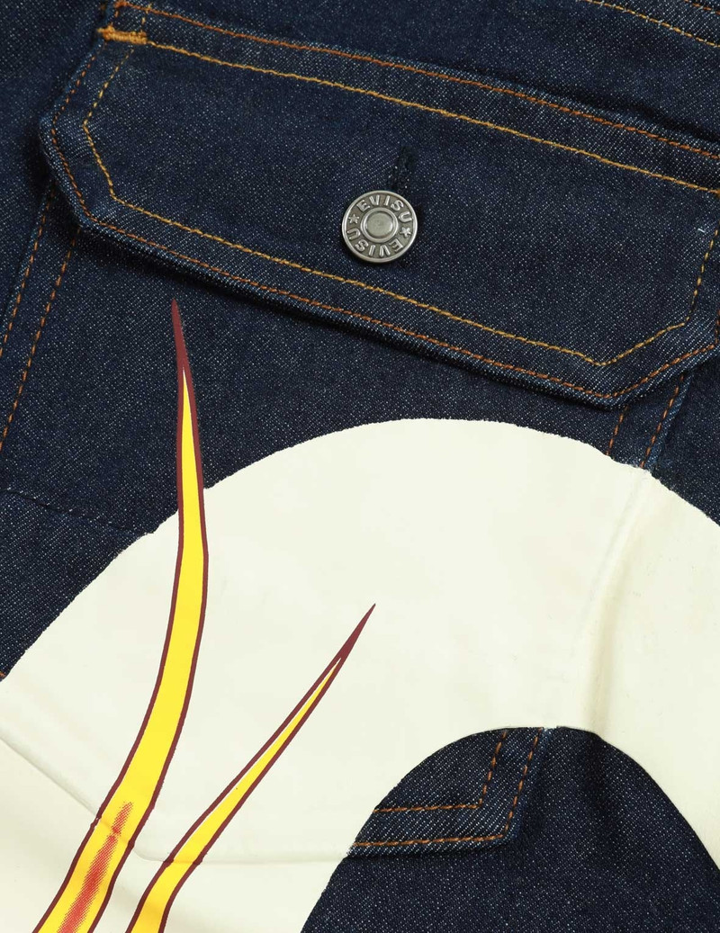 FLAME DAICOCK PRINT SIDE ZIPPED DENIM JOGGER PANTS 11