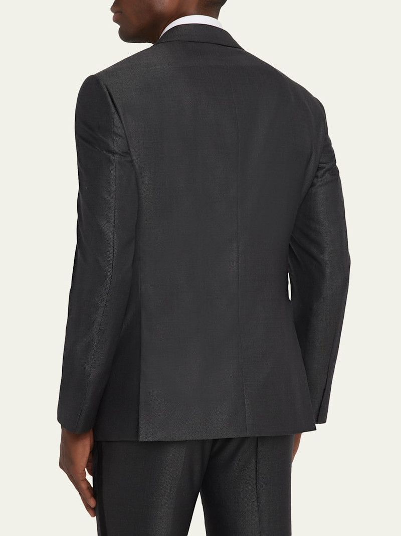 Men's Micro-Dot Silk Peak Lapel Tuxedo 5