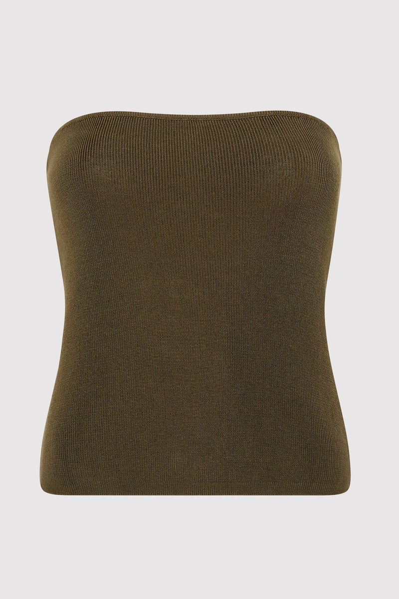 90s Strapless Knit Top - Kelp 1