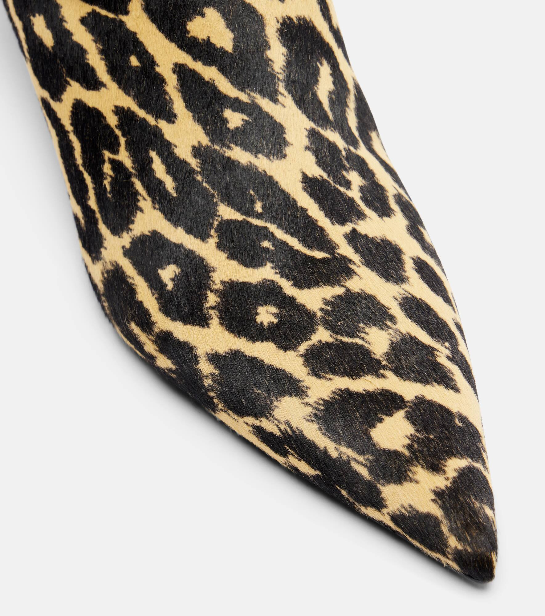Pointy leopard-print calf hair mules - 5