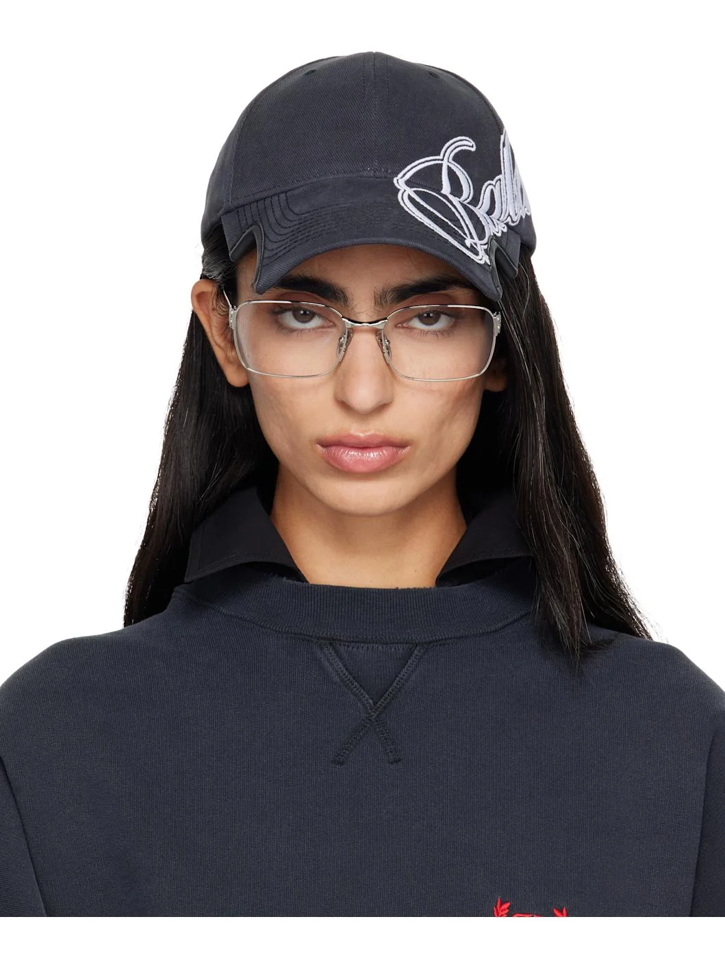 Black Cursive Logo Cap - 1