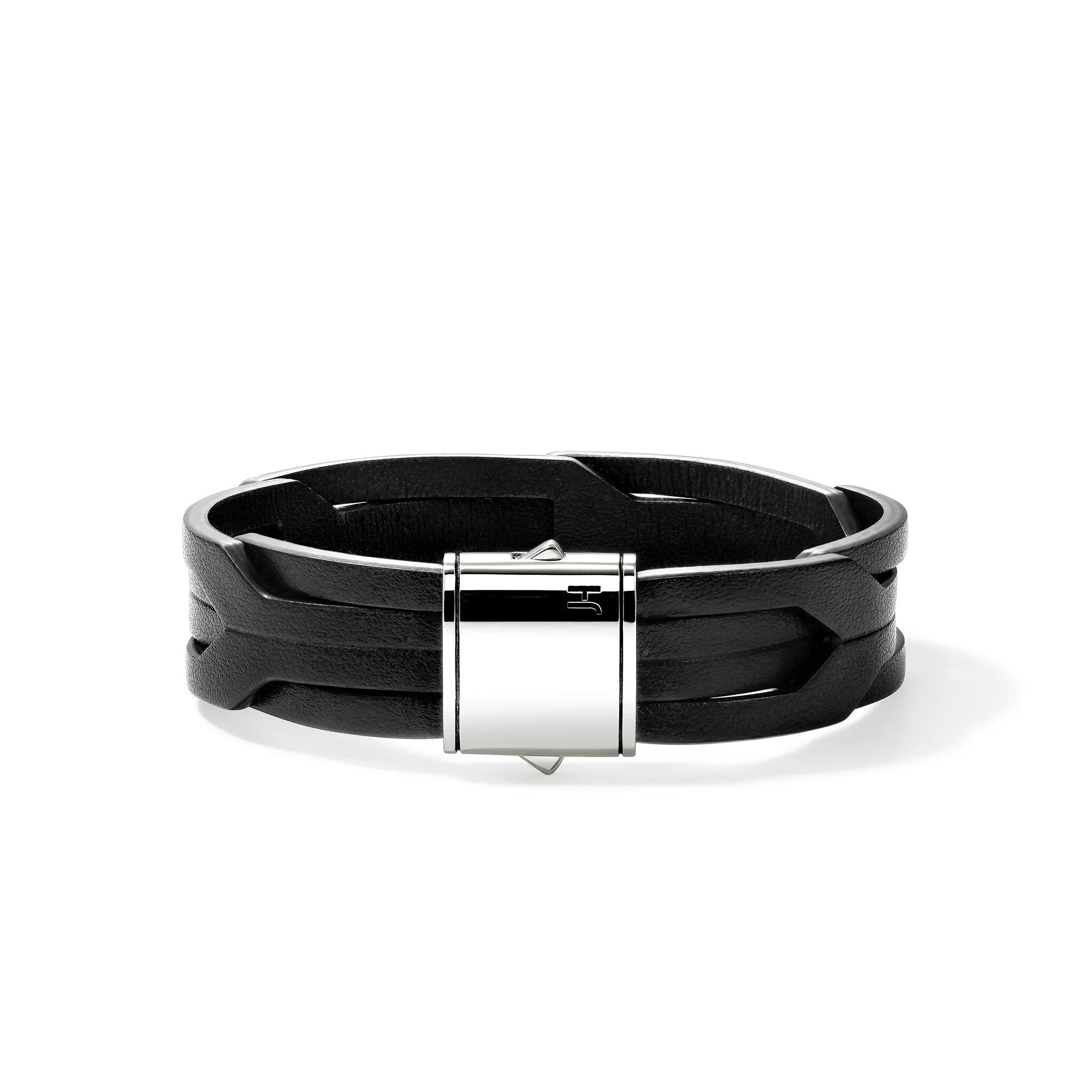 Icon 50 Bracelet, Sterling Silver, Leather - 1