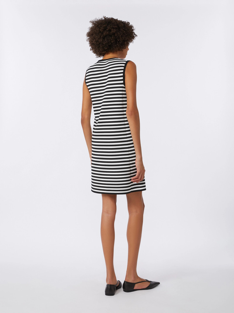 RANE Sleeveless dress in viscose crêpe yarn - BLACK 4