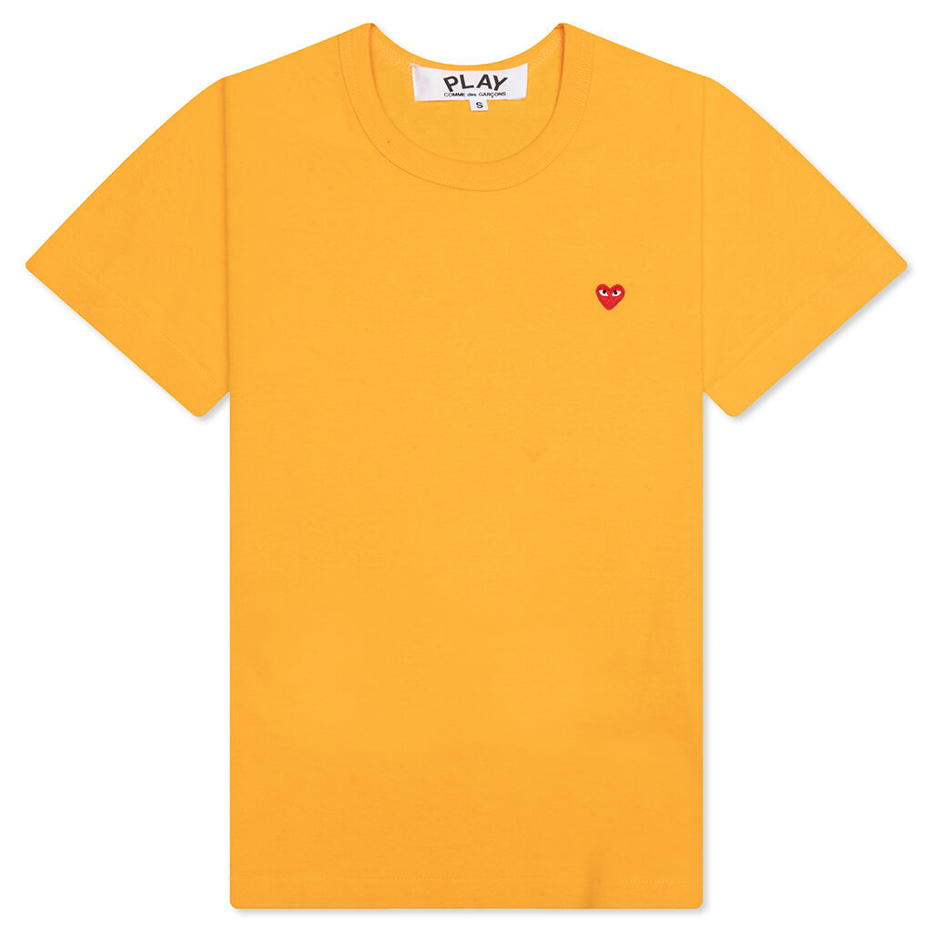 COMME DES GARCONS PLAY WOMEN'S SMALL HEART T-SHIRT - ORANGE - 1