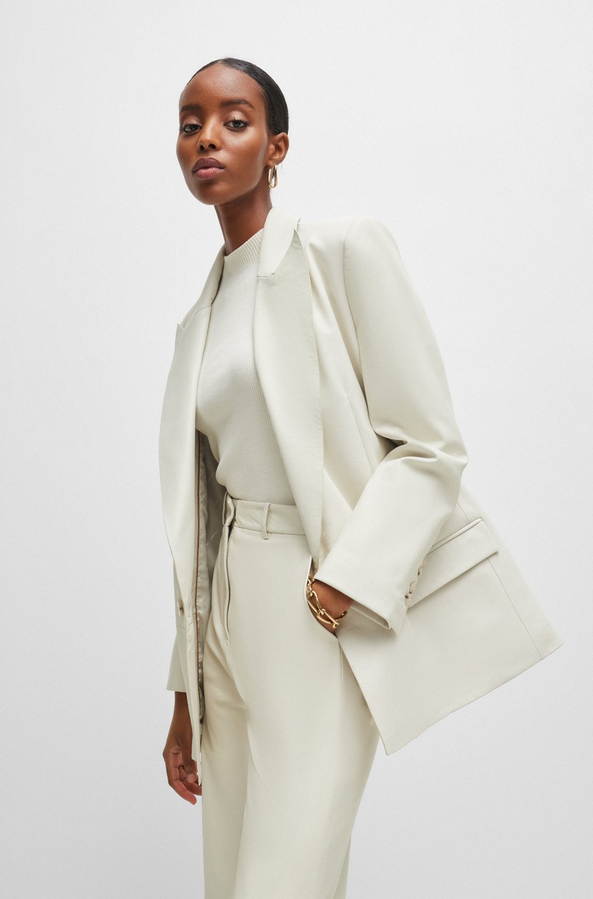 LONGLINE DOUBLE-BREASTED JACKET IN LEATHER - 6