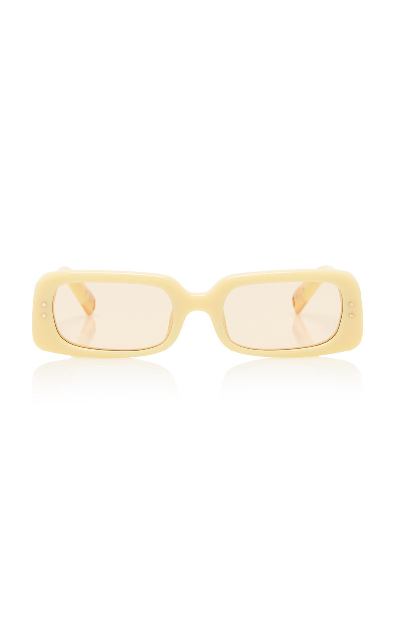Rectangle-Frame Acetate Sunglasses yellow 1