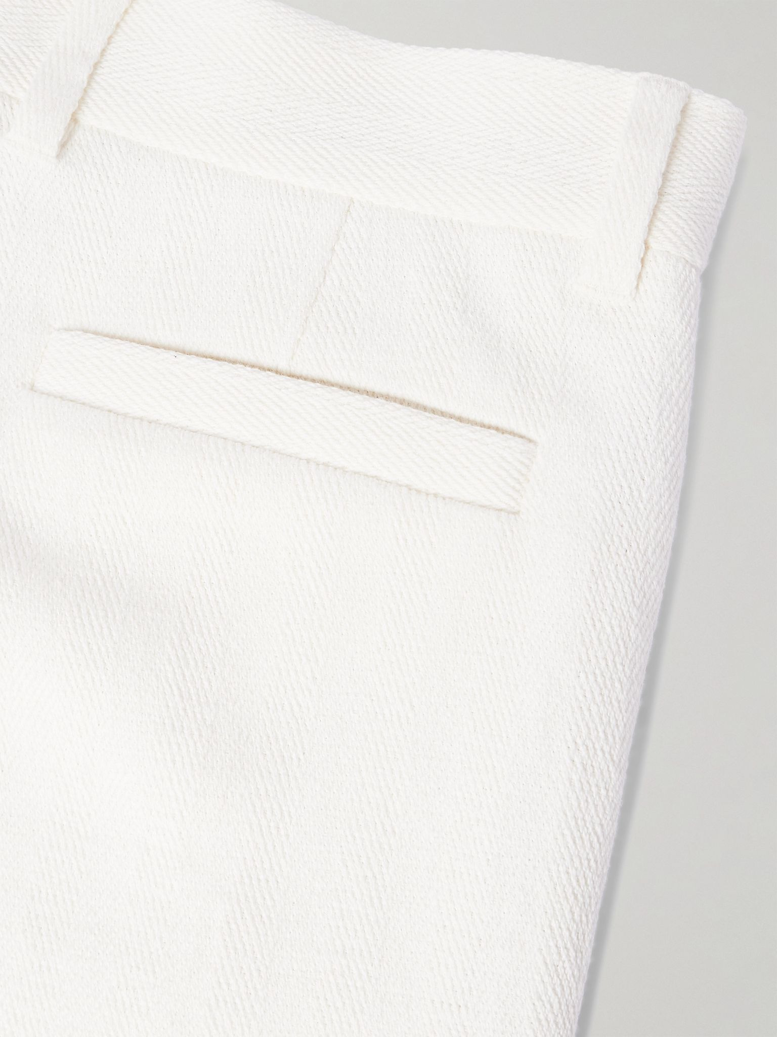 Straight-Leg Herringbone Cotton and Linen-Blend Bermuda Shorts White - 5