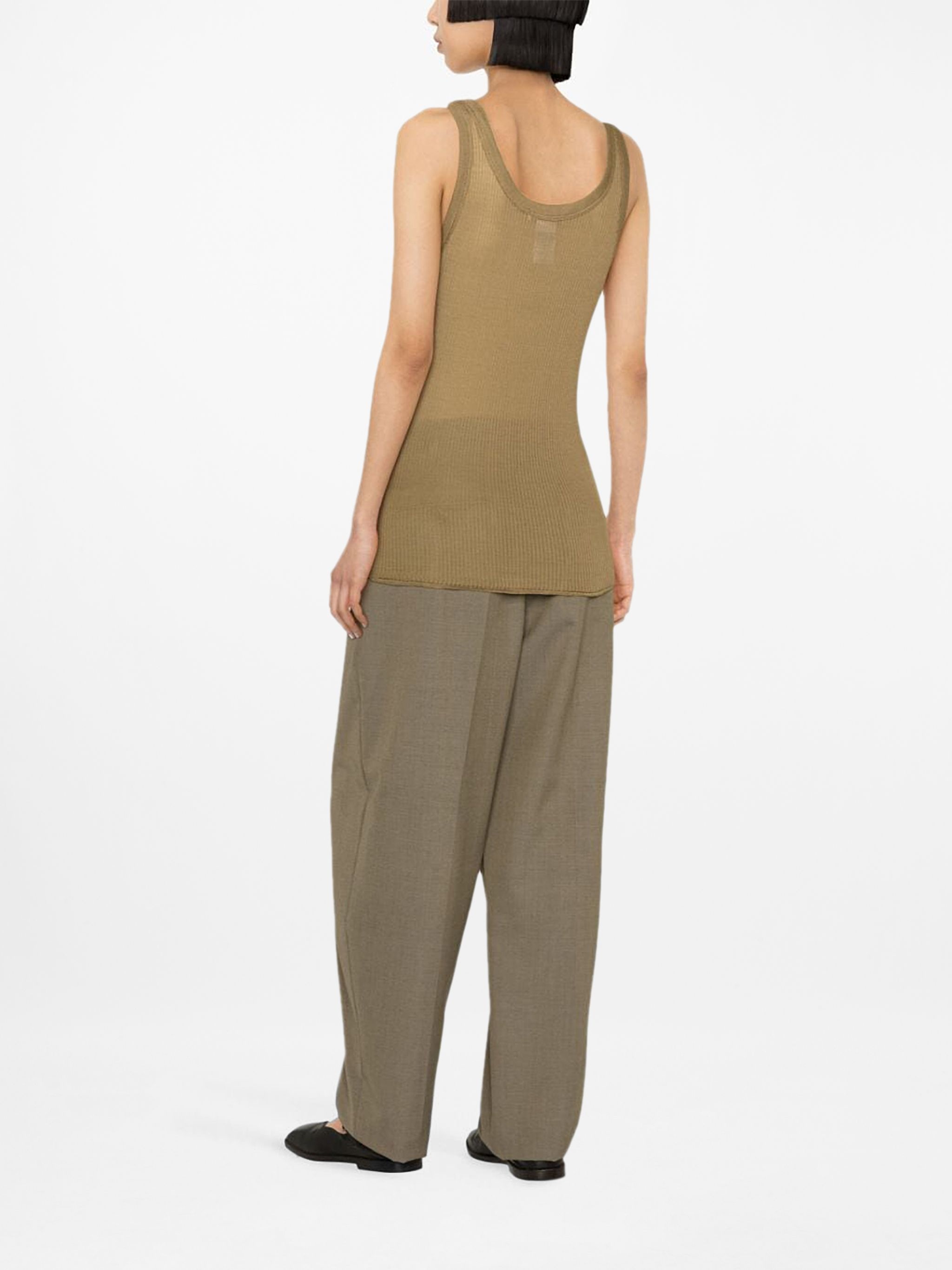 ribbed silk-jersey tank top - 4