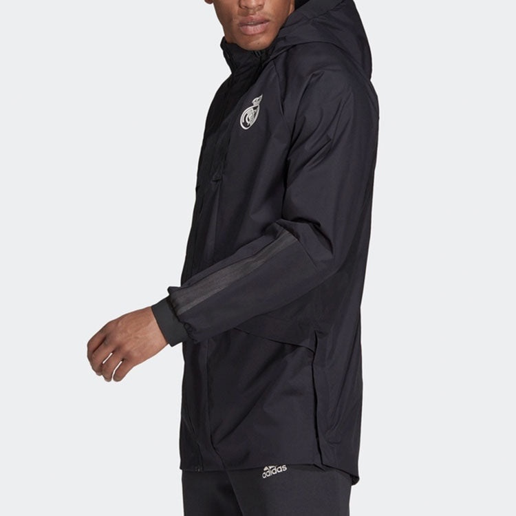 adidas Real Madrid Soccer/Football Hooded Jacket Black GR4275 - 4