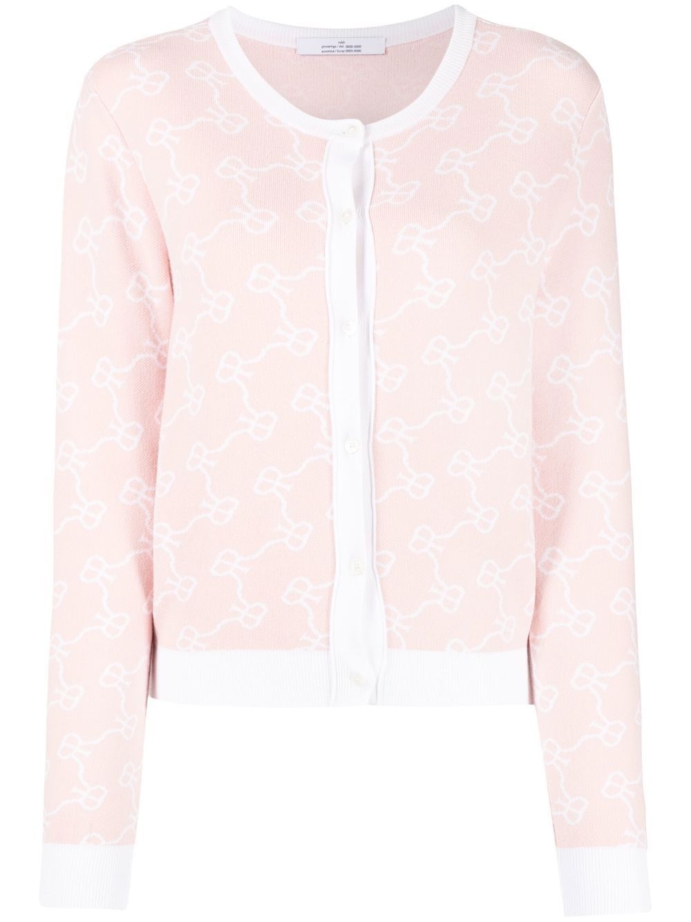 monogram-print button-up cardigan - 1
