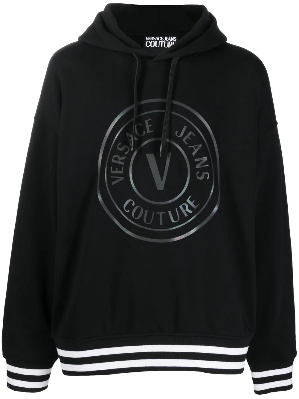 logo print hooded sweatshirt - 1