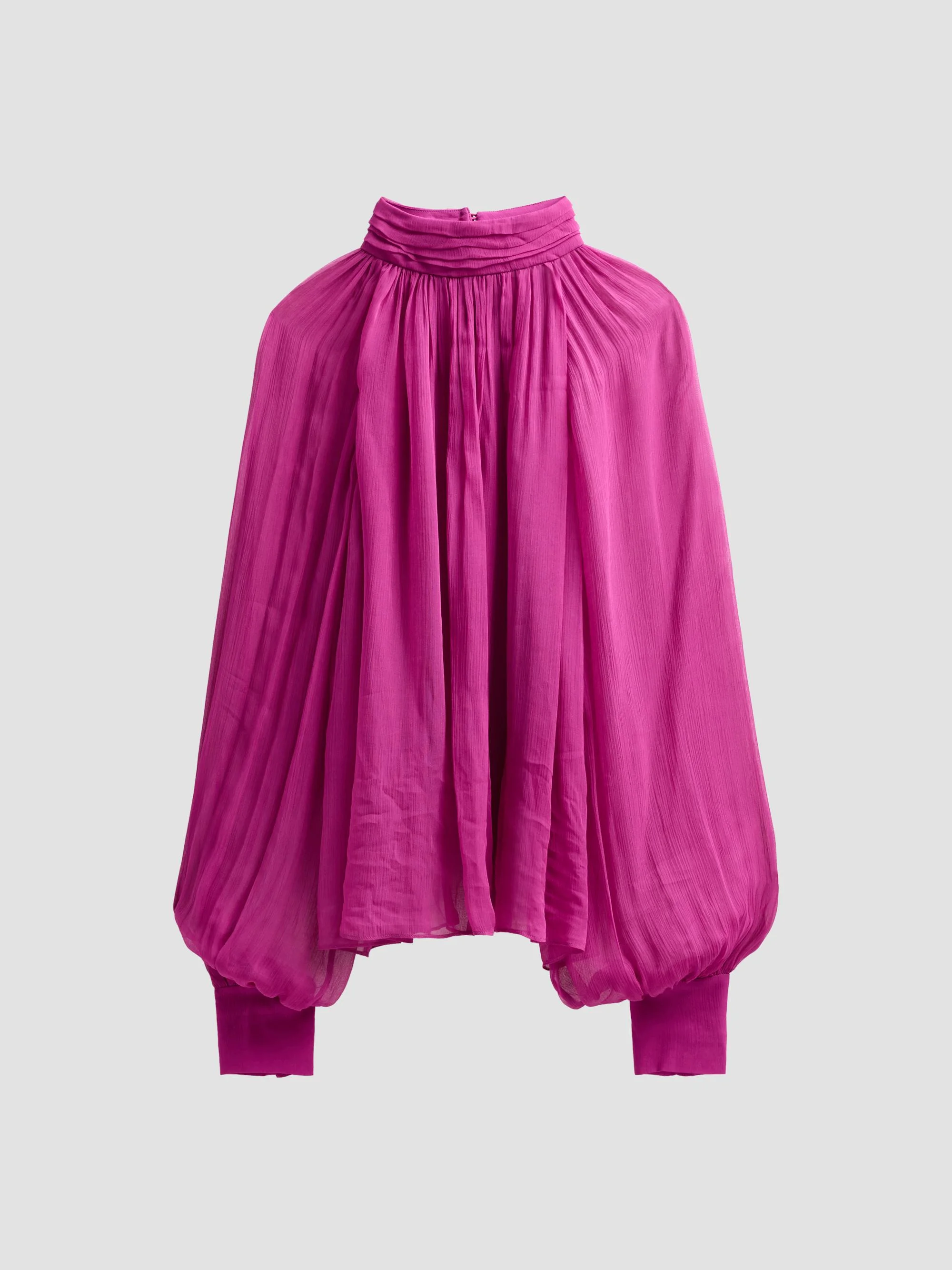 Women's Zenia Draped Sheer Blouse - Rouge - 1