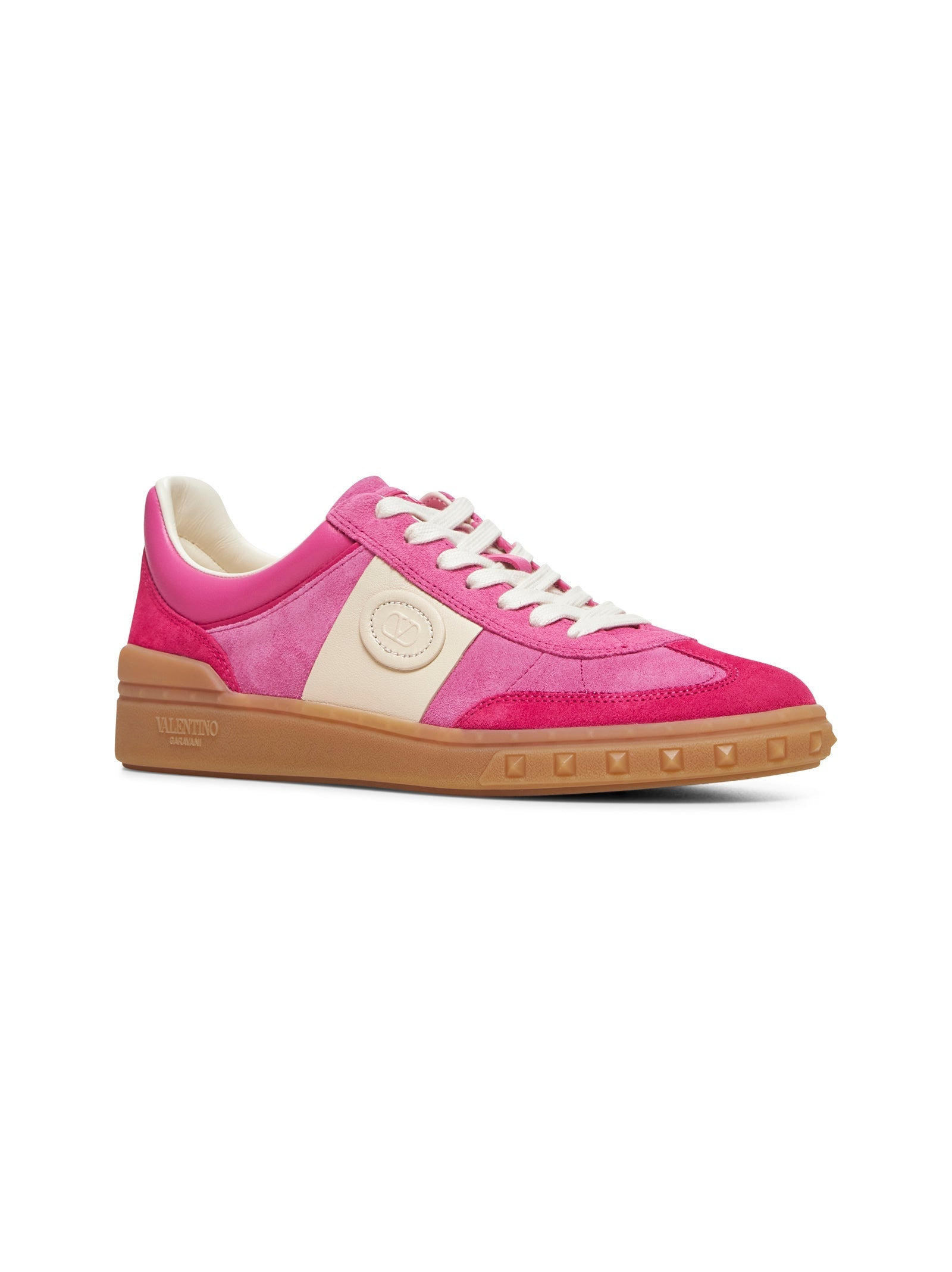 Valentino Garavani Women Pink Suede Upvillage Sneakers - 2