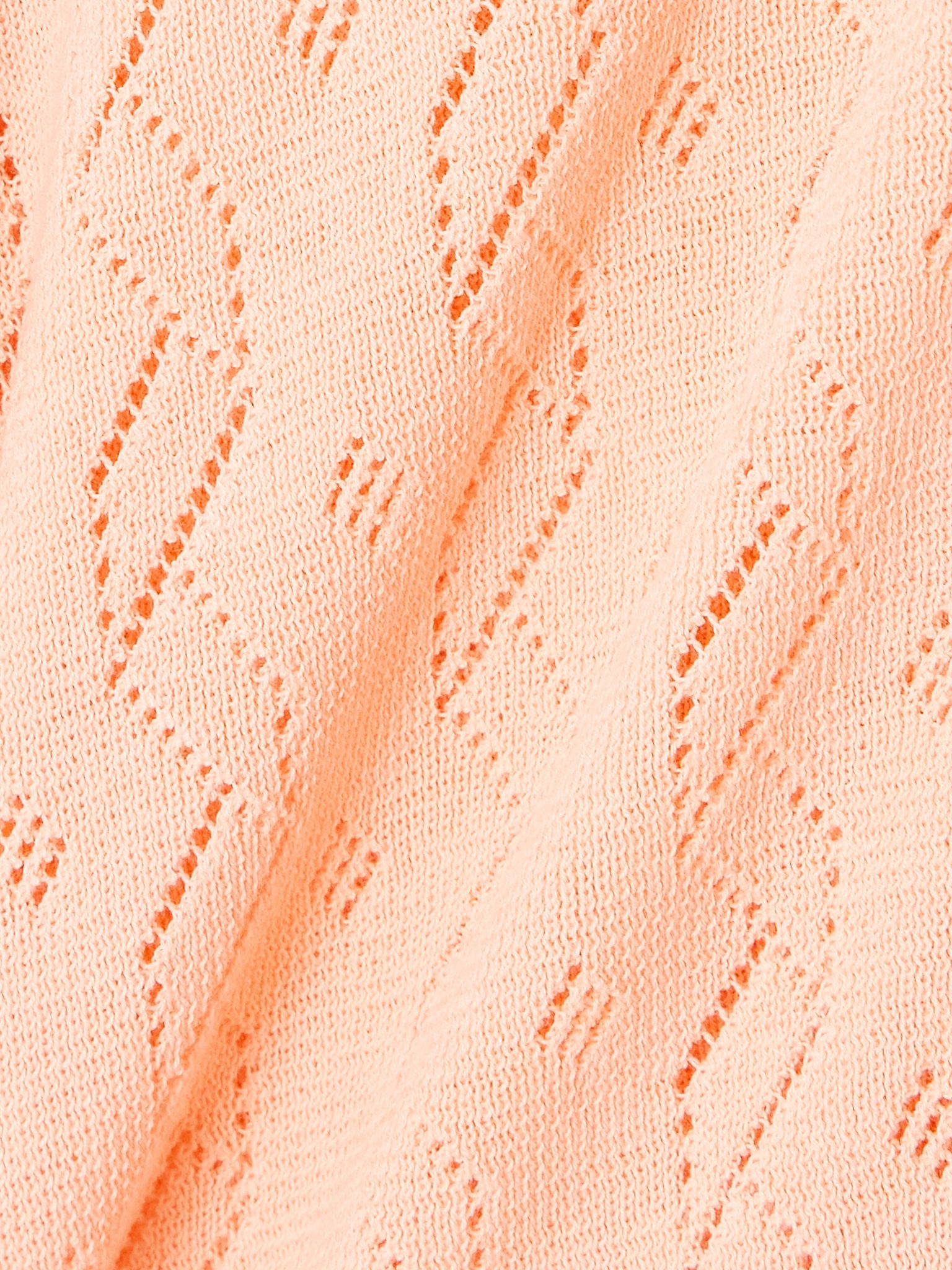 Pointelle-knit cotton tank and cardigan set Orange - 5