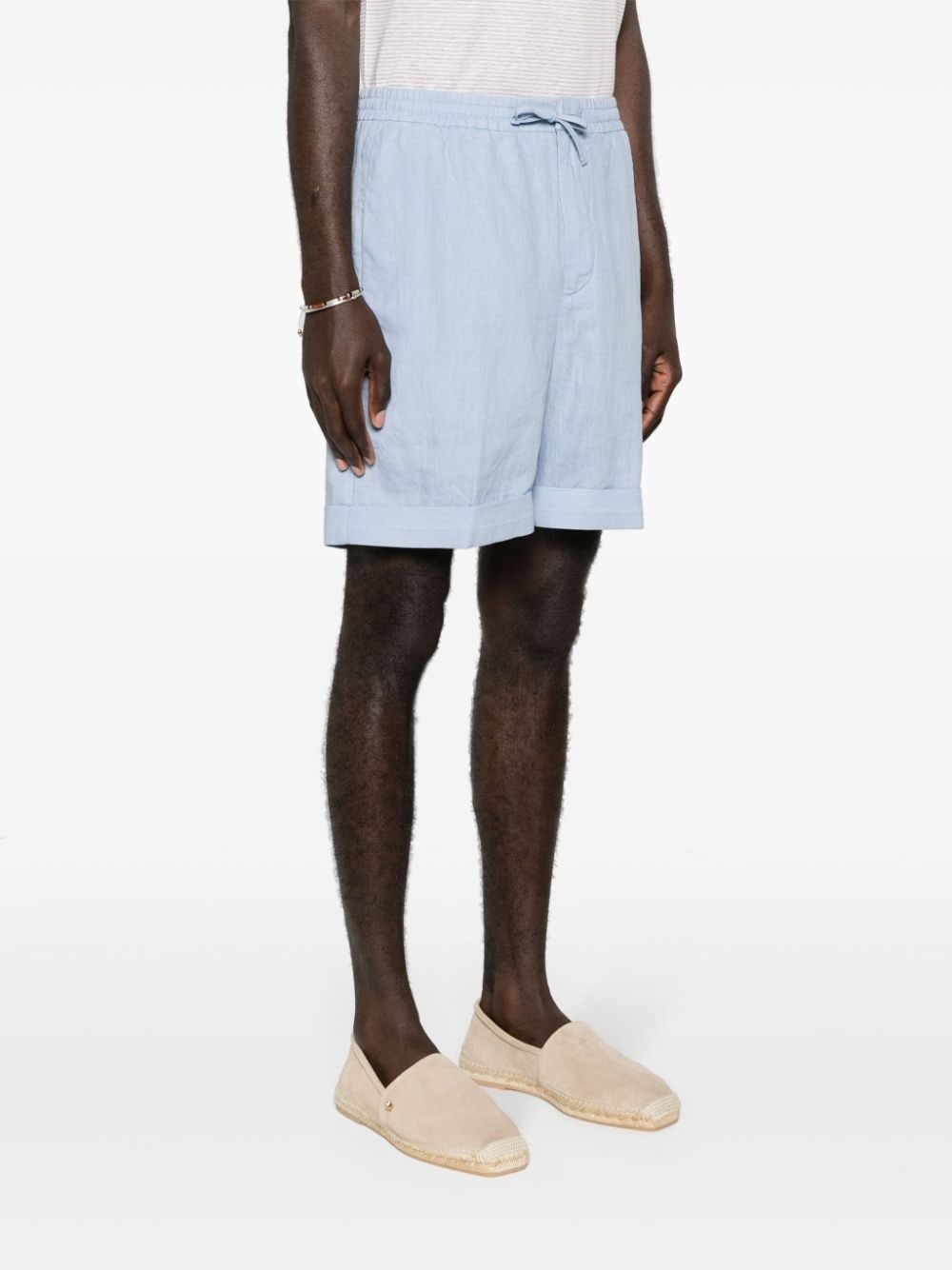 mid-rise linen bermuda shorts - 3