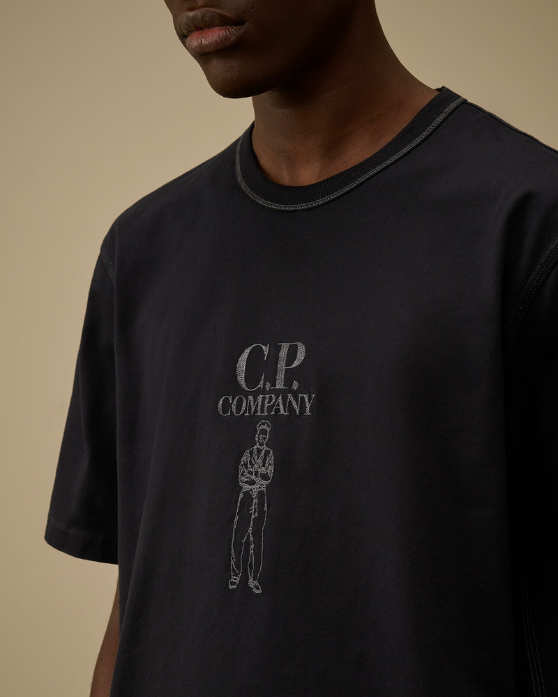 Mercerized Jersey 30/2 Twisted Short Sleeve Logo T-Shirt 5