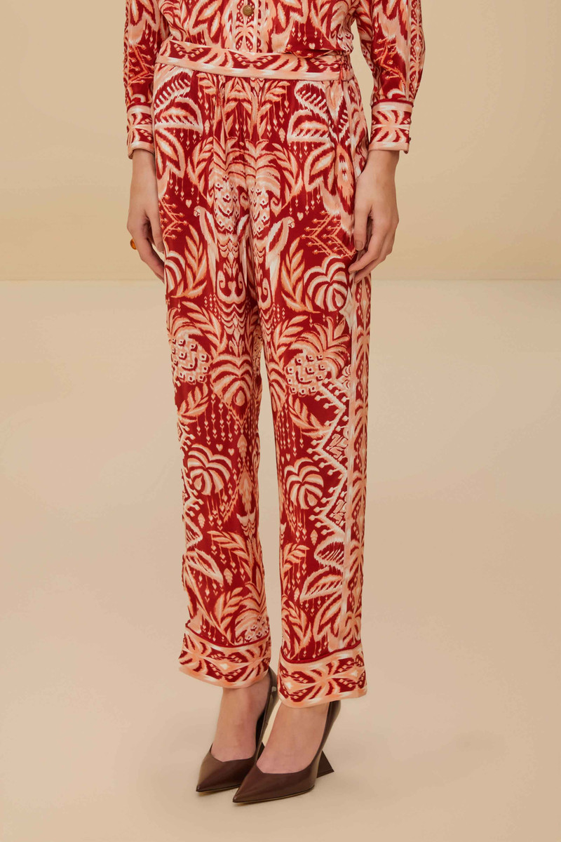 FARM RIO Tropical Tapestry Red Pajama Pants outlook
