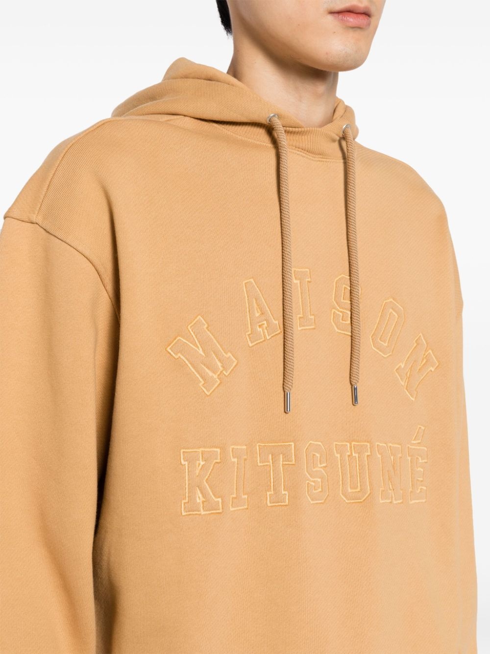 logo-embroidered cotton hoodie - 5
