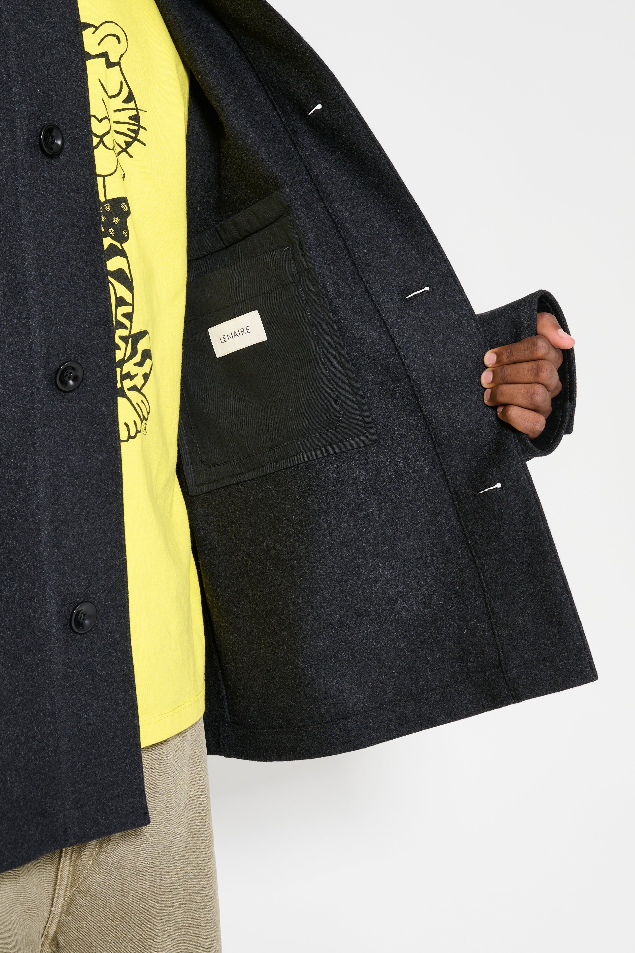 ジャケット・アウター LEMAIRE LIGHT FELTED WOOL LONG OVERSHIRT Lemaire Flap Pocket Wool Overshirt, $700 | Nordstrom | Lookastic