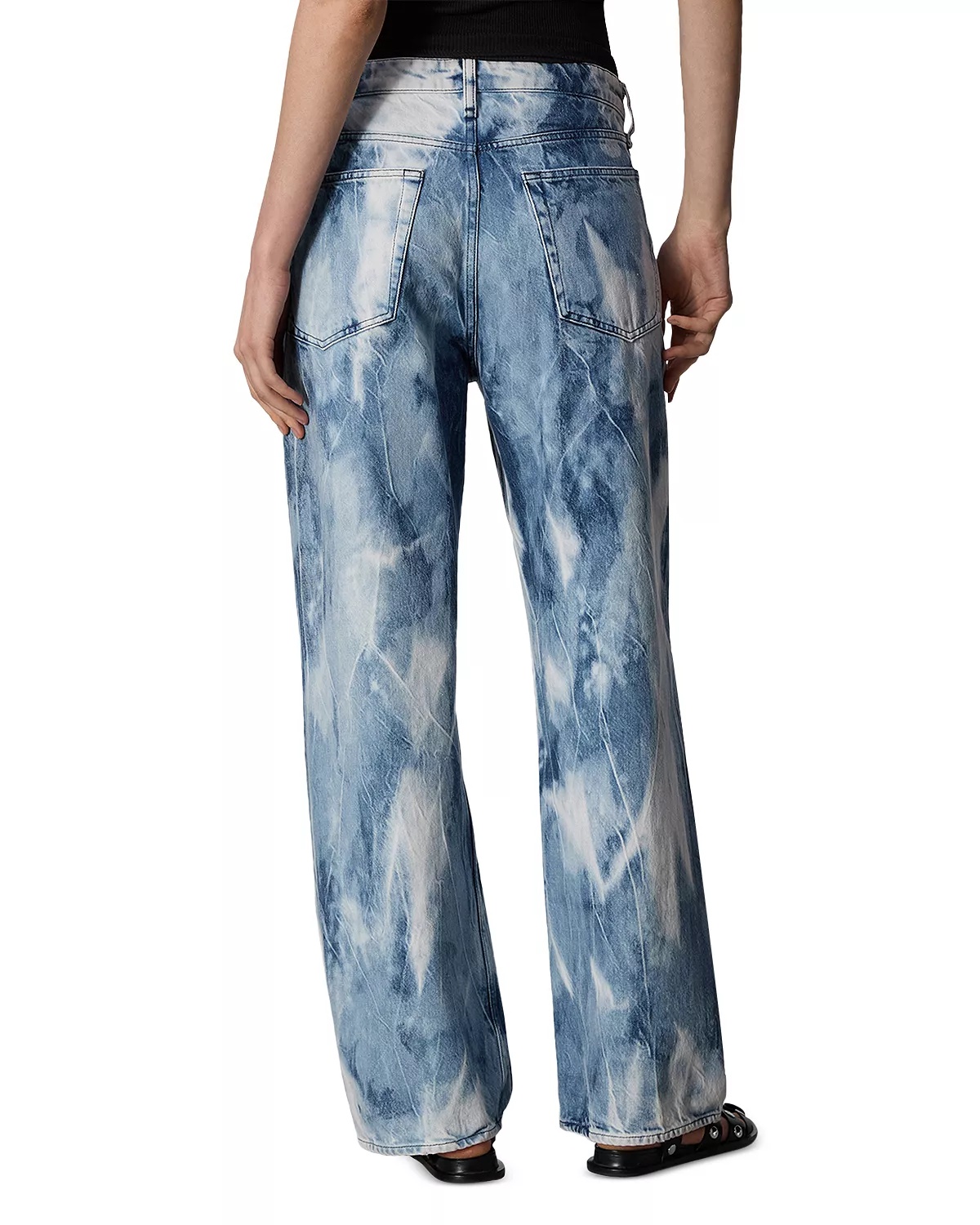 Logan Mid Rise Wide Leg Jeans in Indigo Water Color - 3