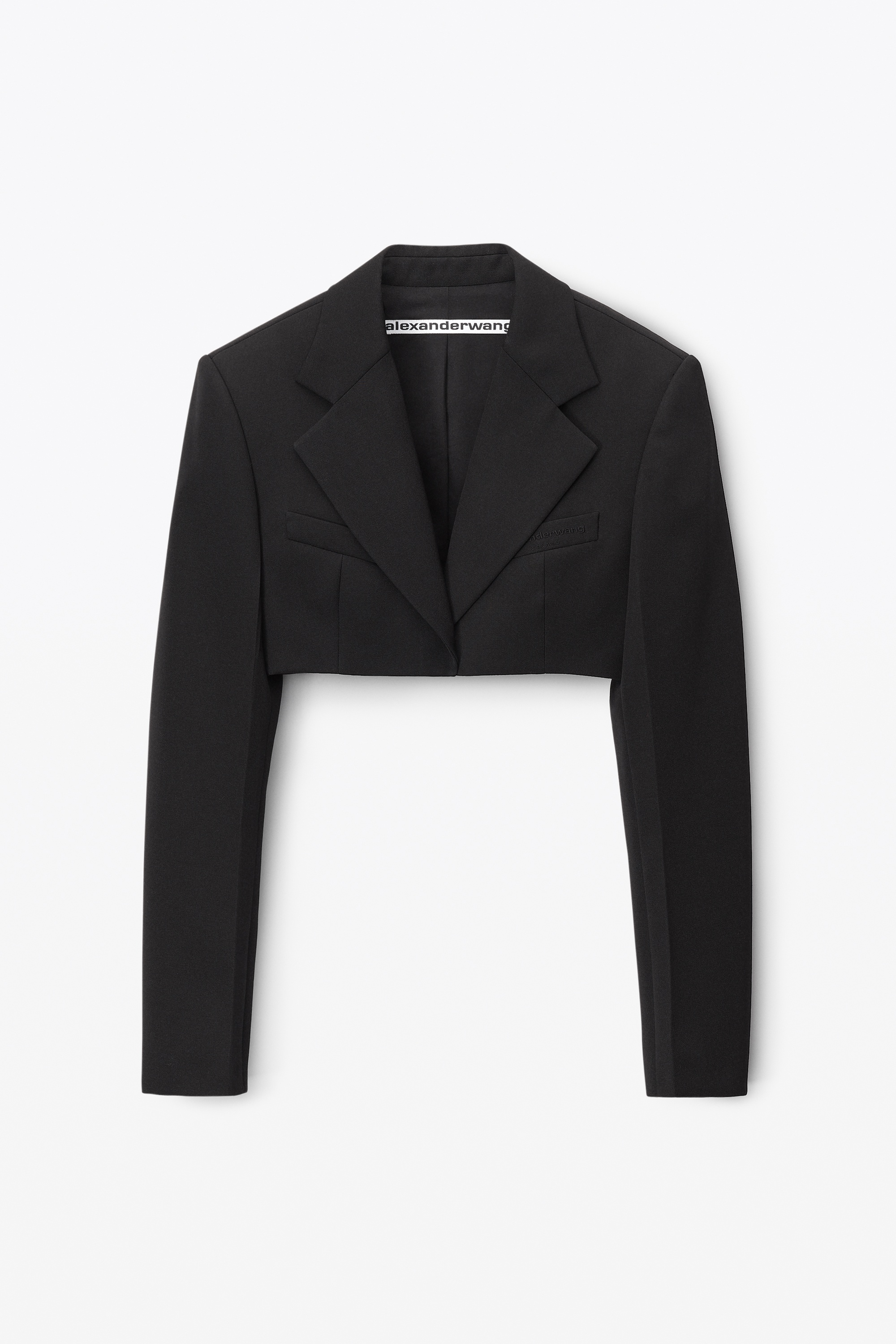 cropped tuxedo blazer in wool tailoring - 1