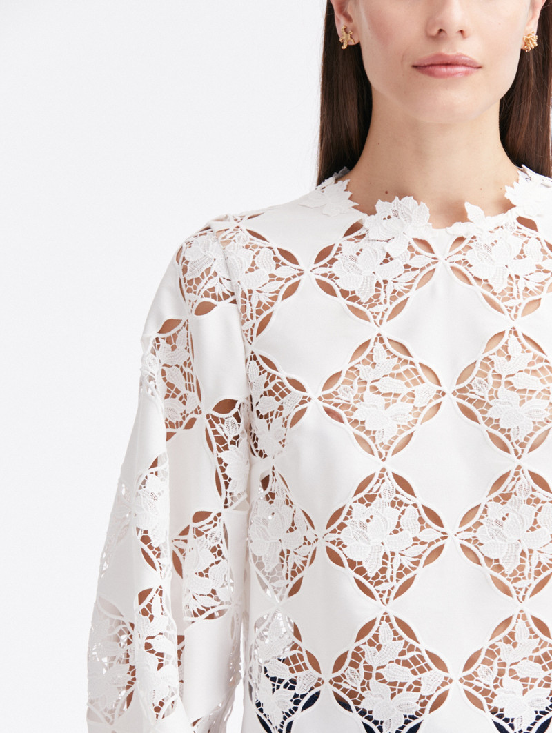 GARDENIA GUIPURE EYELET BLOUSE 4