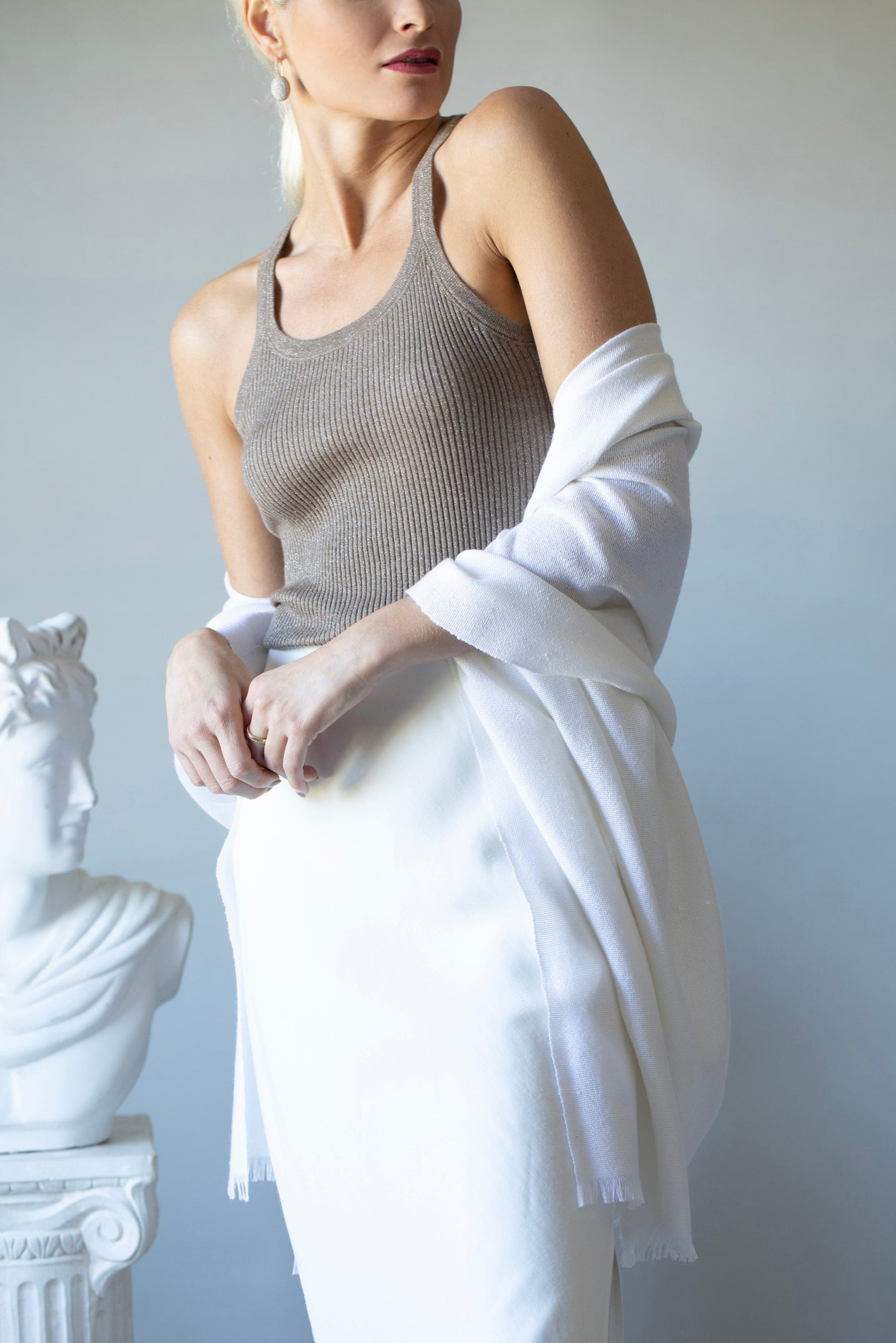 Paillette Scarf - Bianco - 3