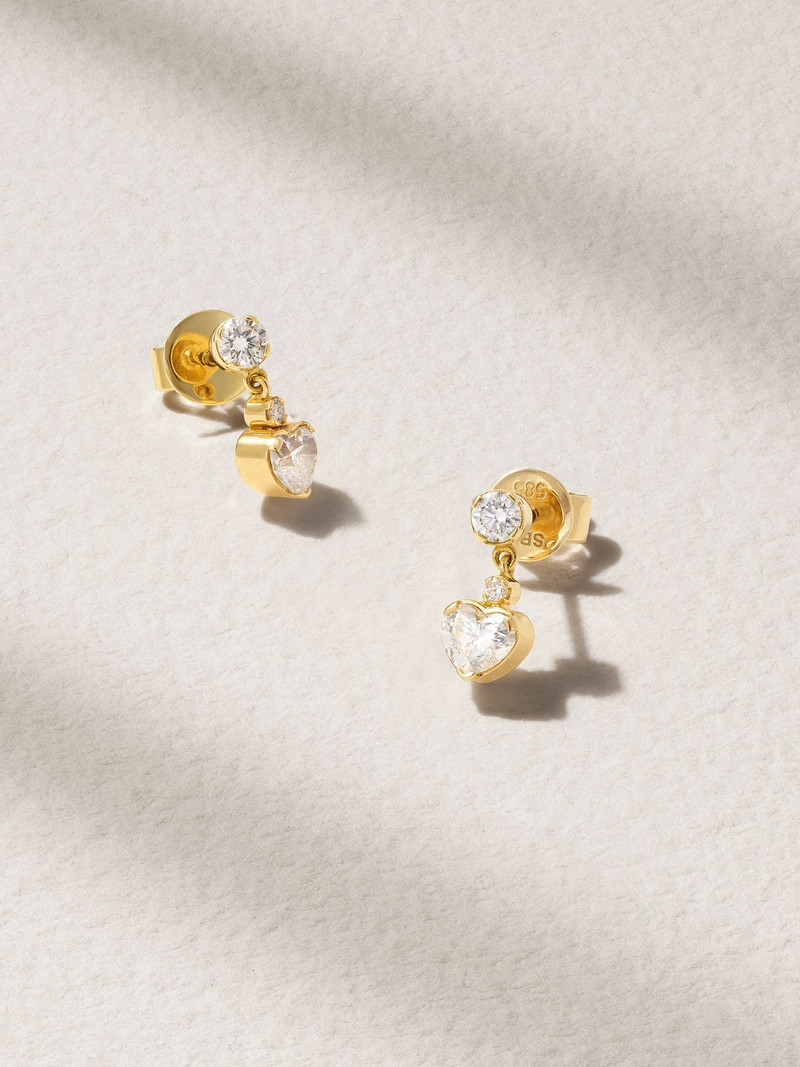 18-karat recycled gold diamond earrings Gold - 1