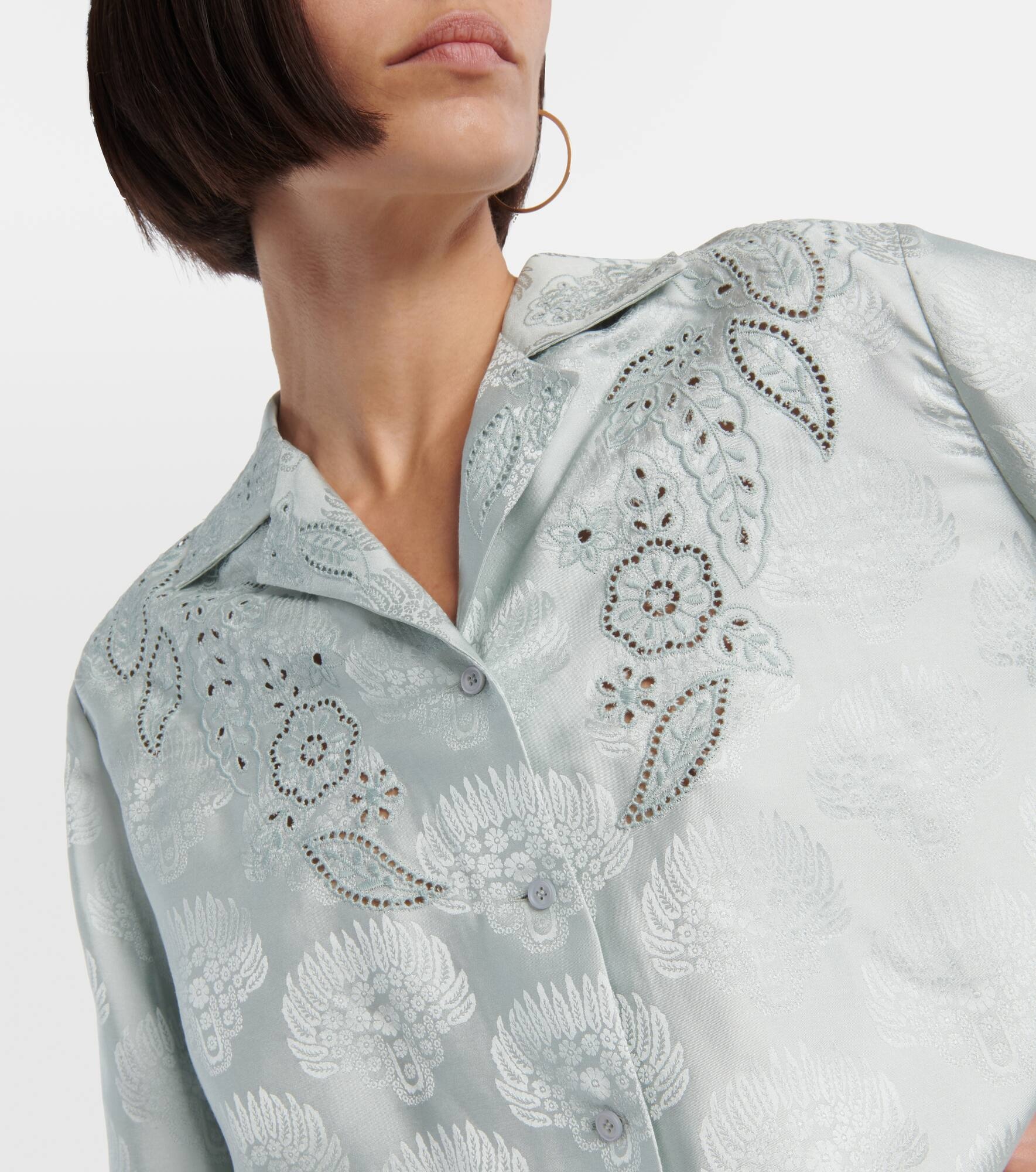 Enora floral silk jacquard shirt - 4