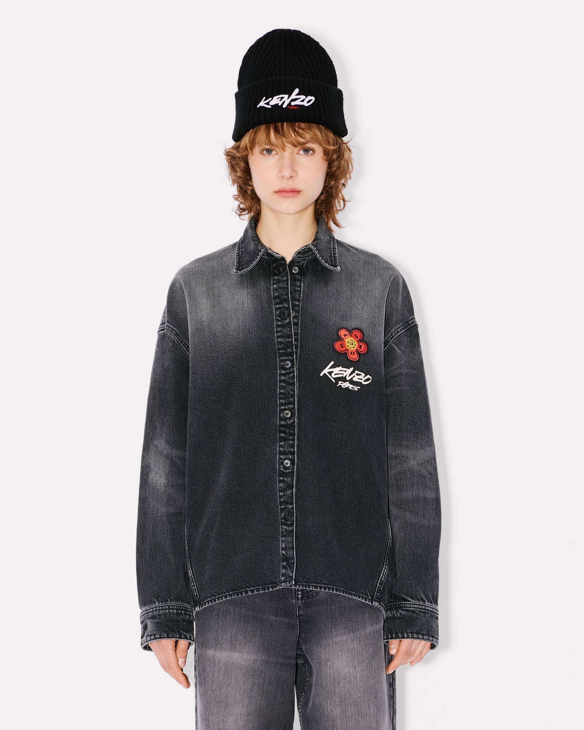 'Kenzo x Futura 2000' embroidered workwear shirt in Japanese denim - 3